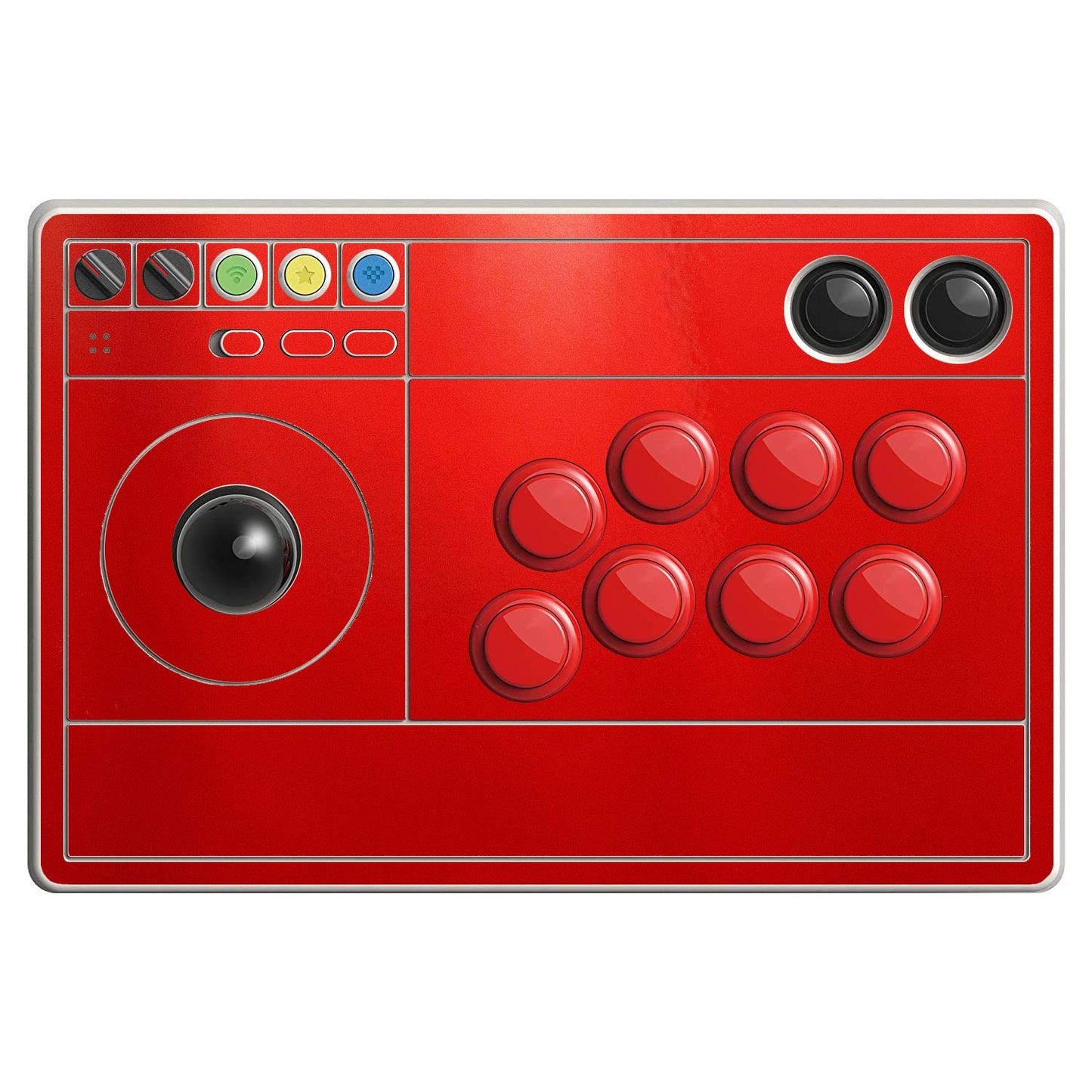 SopiGuard Sticker Skin for 8BitDo Arcade Stick Top Panel Only Vinyl Decal Wrap (Gloss Dragon Fire Red)