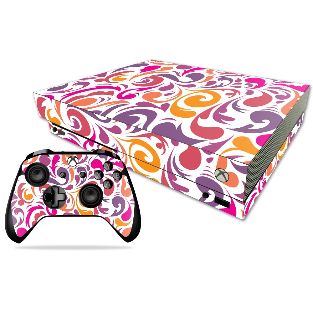 MIGHTY SKINS Xbox One X Skin - Swirly Girly Vinyl Decal Wrap, Durable & Easy to Apply, Model MIXBONXCMB-Swirly Girly