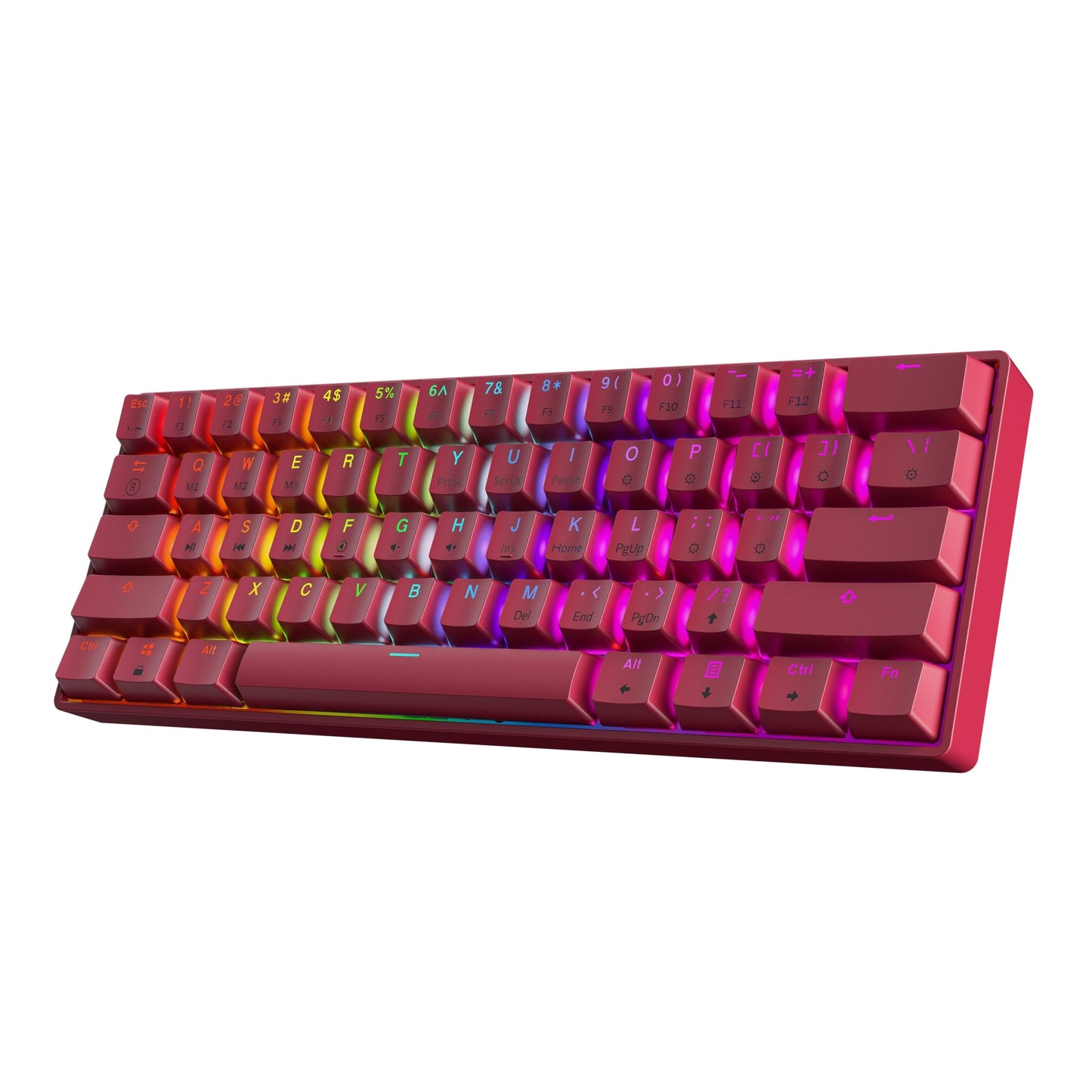HK GAMING GK61 60% v3 | Hotswap Mechanical Gaming Keyboard | 61 Keys Multi Color RGB LED Backlit for PC/Mac Gamer | US Layout (Pink  Gateron Optical Speed Yellow)