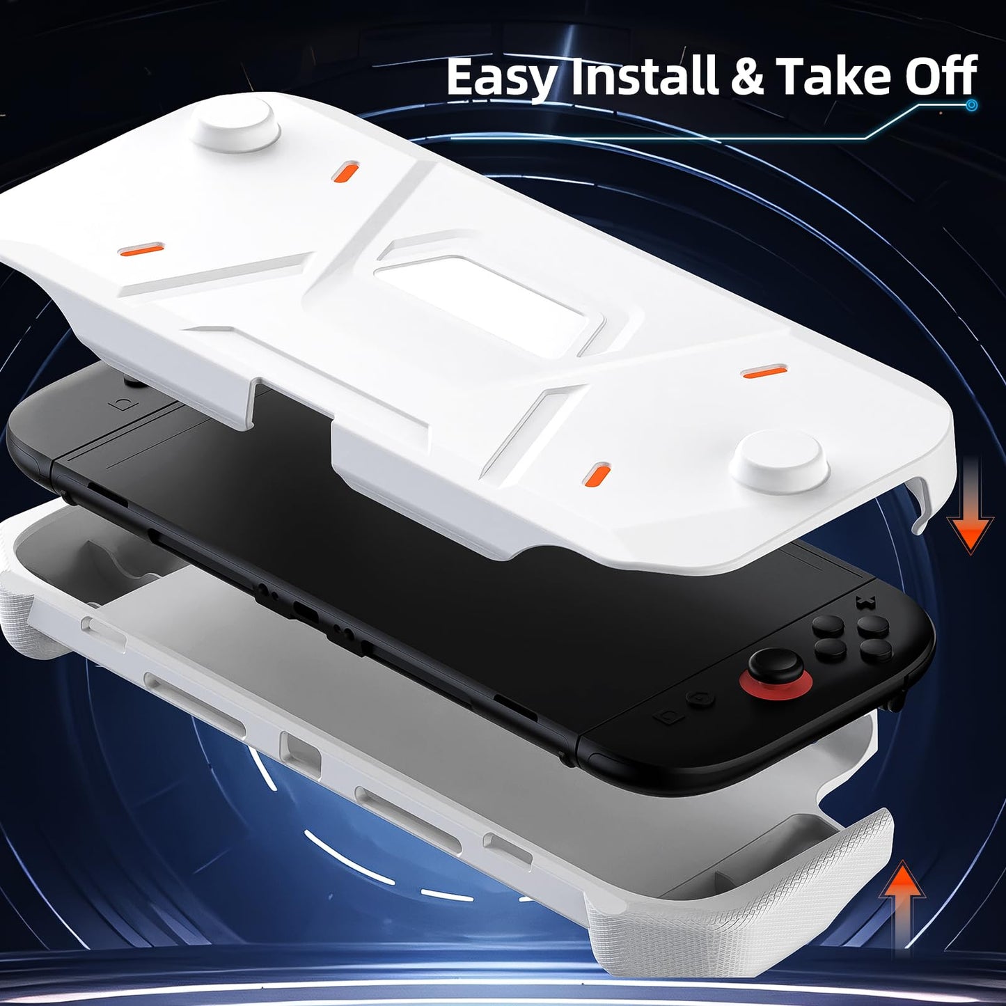 FIWWAT Nintendo Switch 2 Protective Case - 360° Protection, Anti-Scratch, Ergonomic Grip, White for Nintendo Switch 2 (2025)