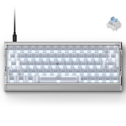 IQUNIX EV63 Hall Effect Gaming Keyboard 60% | Magnetic X Ultra Switch  0.01mm Rapid Trigger  0.125ms Latency  8kHz Polling  Adjustable Actuation  CNC Aluminum for FPS(Silver Knight)