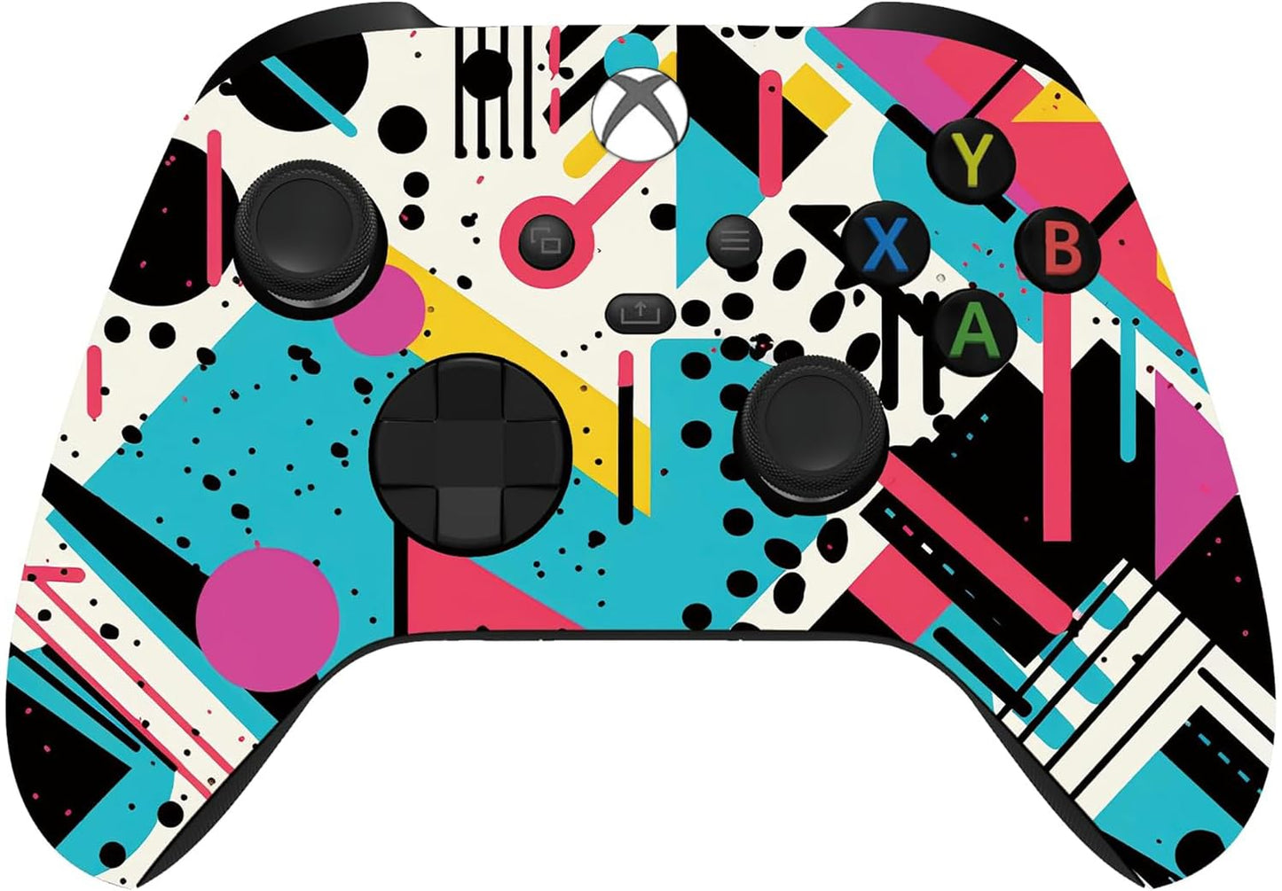 Custom Controllerzz Wireless Controller for Xbox Series X/S & One - Soft Touch Feel, Retro Abstract Design