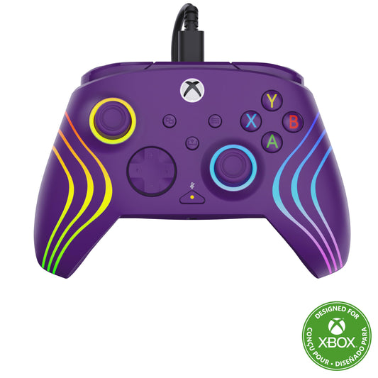 Turtle Beach Afterglow Wave Wired RGB Gaming Controller - Licensed for Xbox Series X|S  Xbox One & Windows PCs - Mappable Buttons  Hall-Effect Hair Triggers  Companion App - Purple