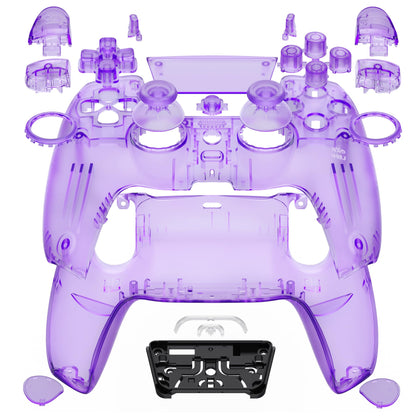 eXtremeRate PS5 Controller Shell Set - Clear Atomic Purple, Touchpad Cover, Model KQXPFM002