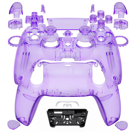 eXtremeRate PS5 Controller Shell Set - Clear Atomic Purple, Touchpad Cover, Model KQXPFM002