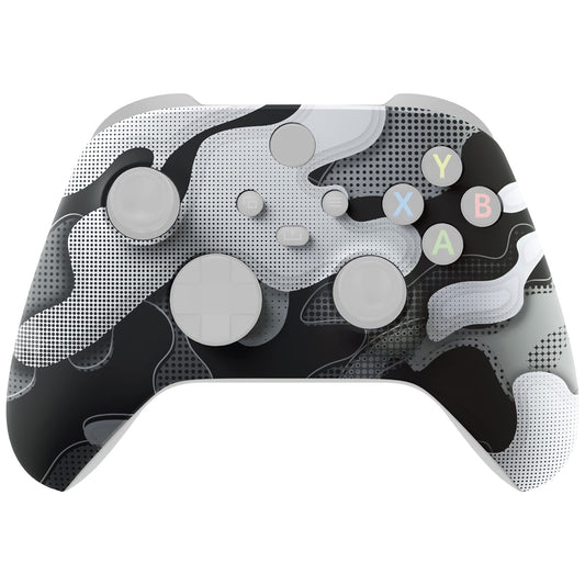 eXtremeRate Custom Shell for Xbox Series X & S Controller - Revitalize Your Controller - Black White Camouflage Replacement Fron