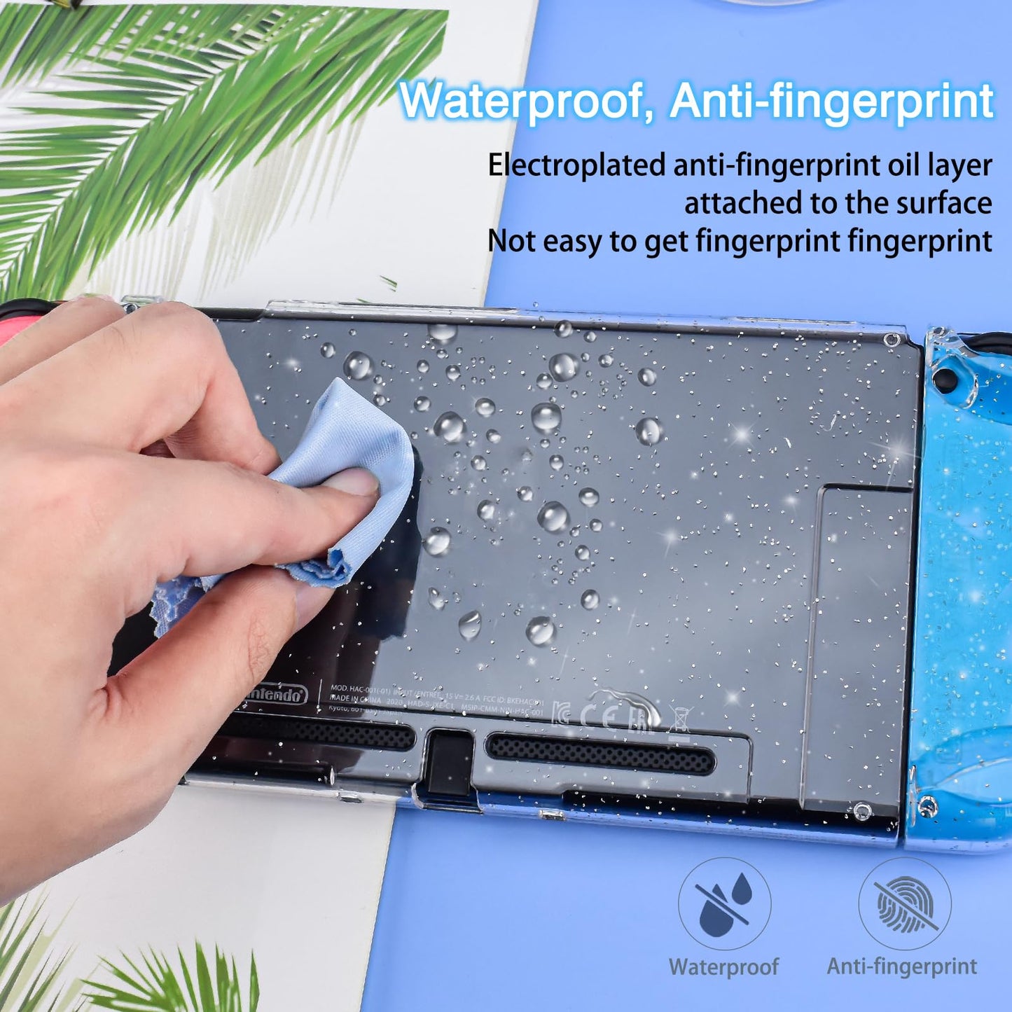 DLseego Dockable Crystal Case for Nintendo Switch - Shock-Absorbing, Anti-Scratch, Polycarbonate, Crystal Glitter