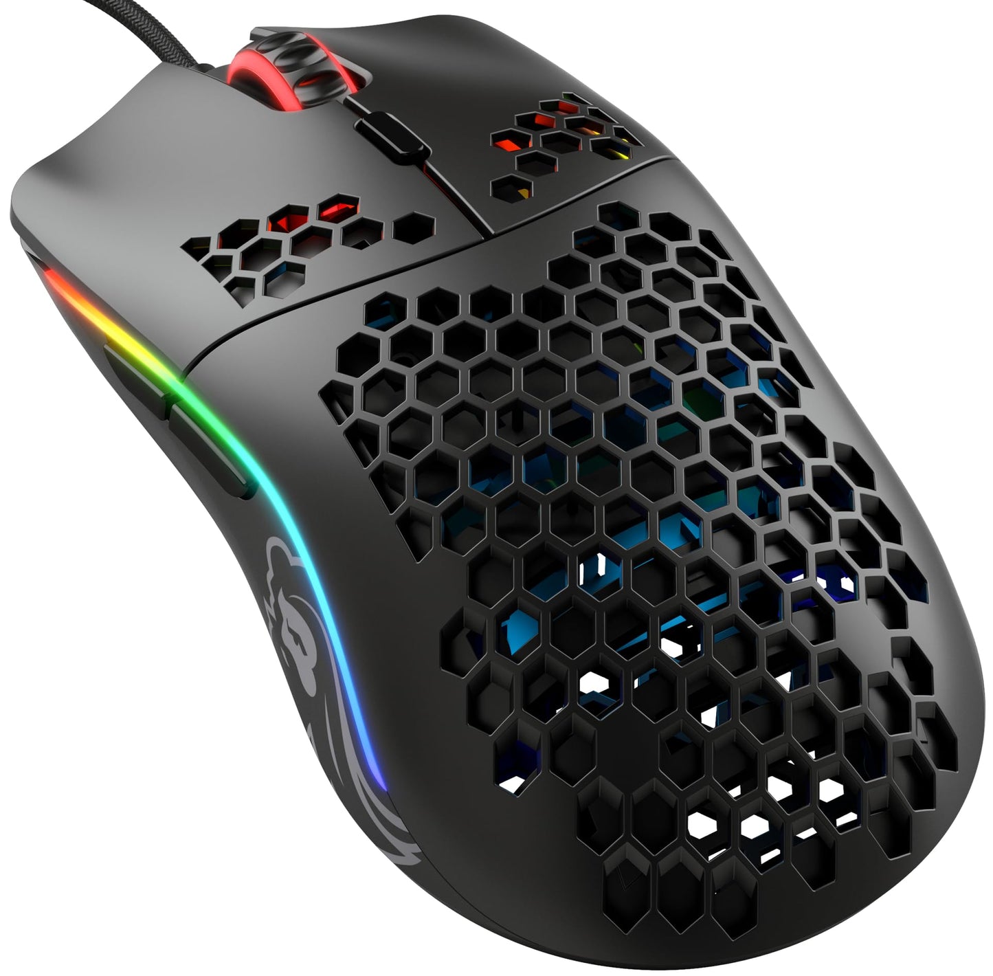 Glorious Model O- (Minus) Compact Wired Gaming Mouse - 58g Superlight Honeycomb Design  RGB  Pixart 3360 Sensor  Ambidextrous  Omron Switches - Matte Black