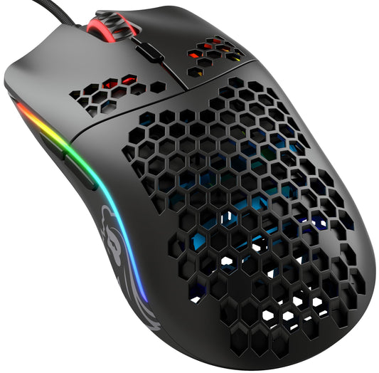 Glorious Model O- (Minus) Compact Wired Gaming Mouse - 58g Superlight Honeycomb Design  RGB  Pixart 3360 Sensor  Ambidextrous  Omron Switches - Matte Black