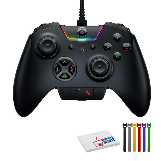 Razer Wolverine Ultimate Xbox One Controller with 6 Remappable Buttons and Triggers  Interchangeable Thumbsticks and D-Pad Bundle Including: Cable Ties  Fiber Cloth