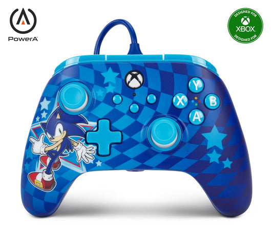 PowerA Advantage Wired Controller for Xbox Series X|S - Sonic Style  Sonic Xbox Controller with Detachable 10ft USB-C Cable  Mappable Buttons  control button Locks and beverageble Motors  Officially Licensed for Xbox