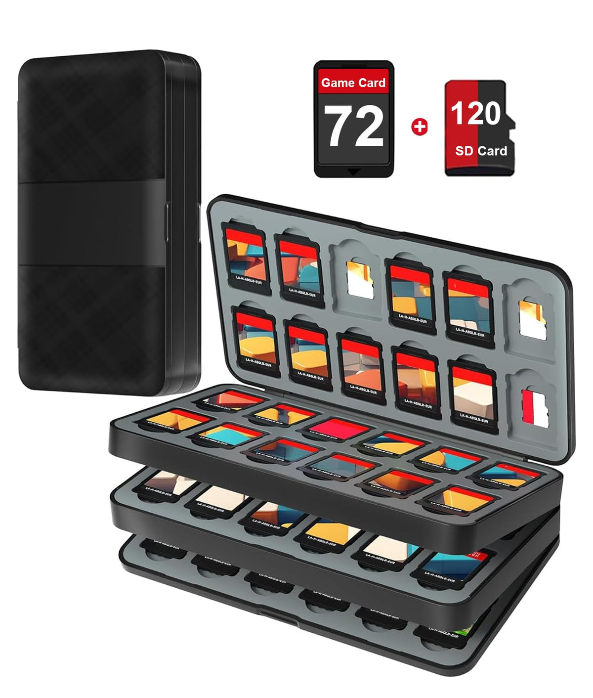 fivtek Switch Game Case for Nintendo Switch 2/Switch/OLED/Lite  Magnetic Games Case Holder with 72 refill unit & 120 Micro SD Card sections  Portable Game Cover Organizer Switches Gift Accessories