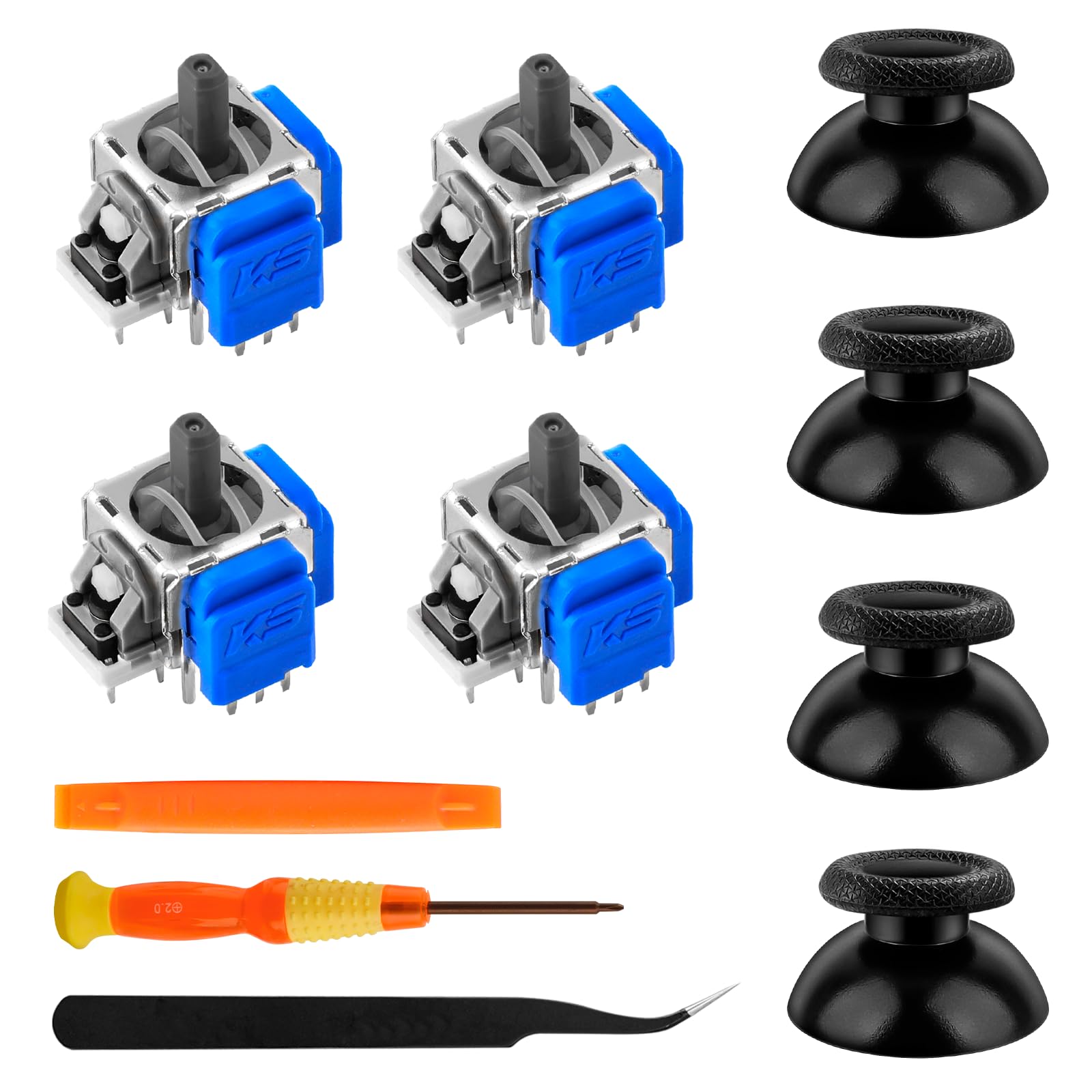 TOMSIN TMR Electromagnetic Joysticks Replacement for Playstation 5 Controller  4 Pack Anti-Drift magnetic Resistance Stick repair kit for PS5 Controller(Blue)