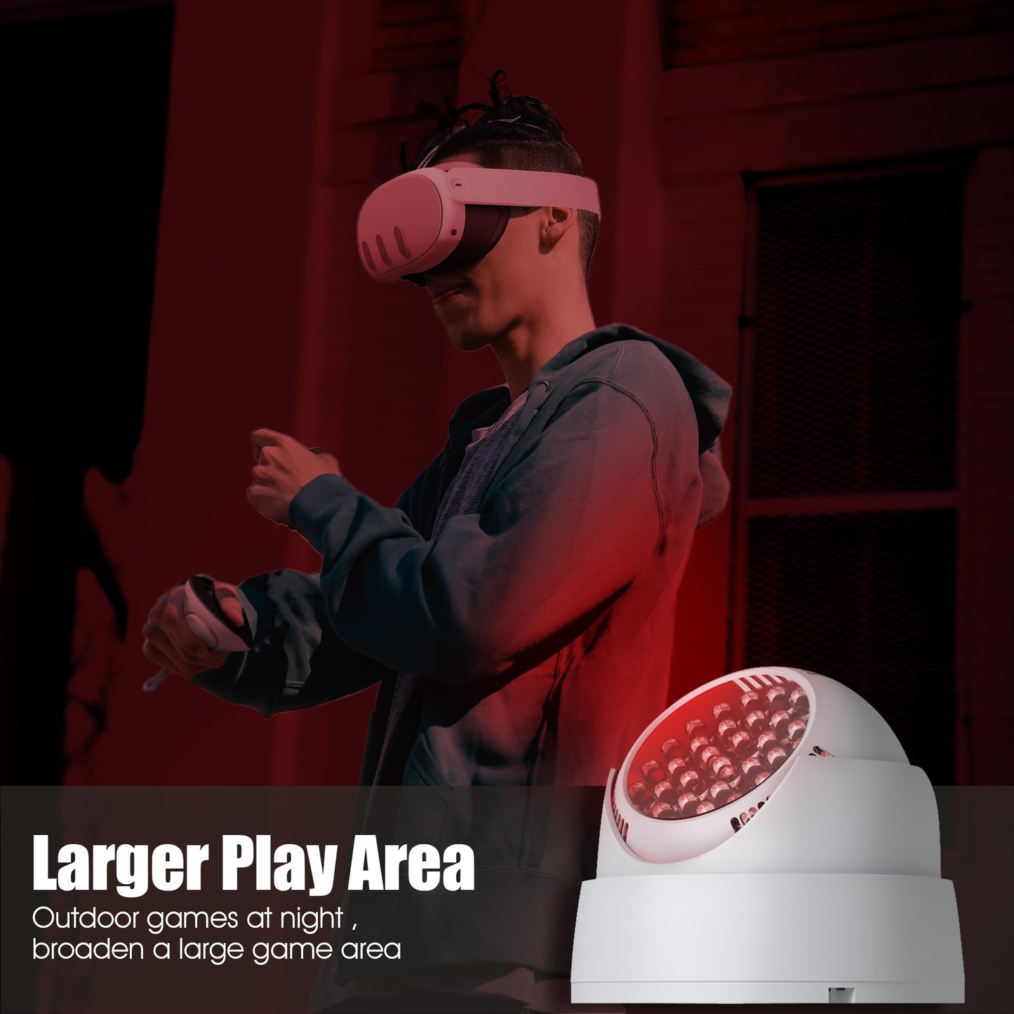 Orzero IR Illuminator - Infrared Light for Quest 3, Quest 2, PSVR2, Black