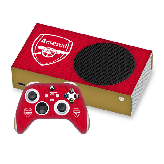 Head Case Designs Officially Licensed Arsenal FC Home 2023/24 Crest Kit Vinyl Sticker Gaming Skin Decal Cover Compatible With Xbox Series S Console and Controller Bundle