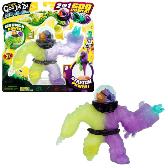 Heroes of Goo Jit Zu Deep Goo Sea Bowlbreath Double Goo Pack. Stretchy  Squishy 6.5 Bowlbreath with 2 in 1 Goo Power and EEL Pop Attack tool