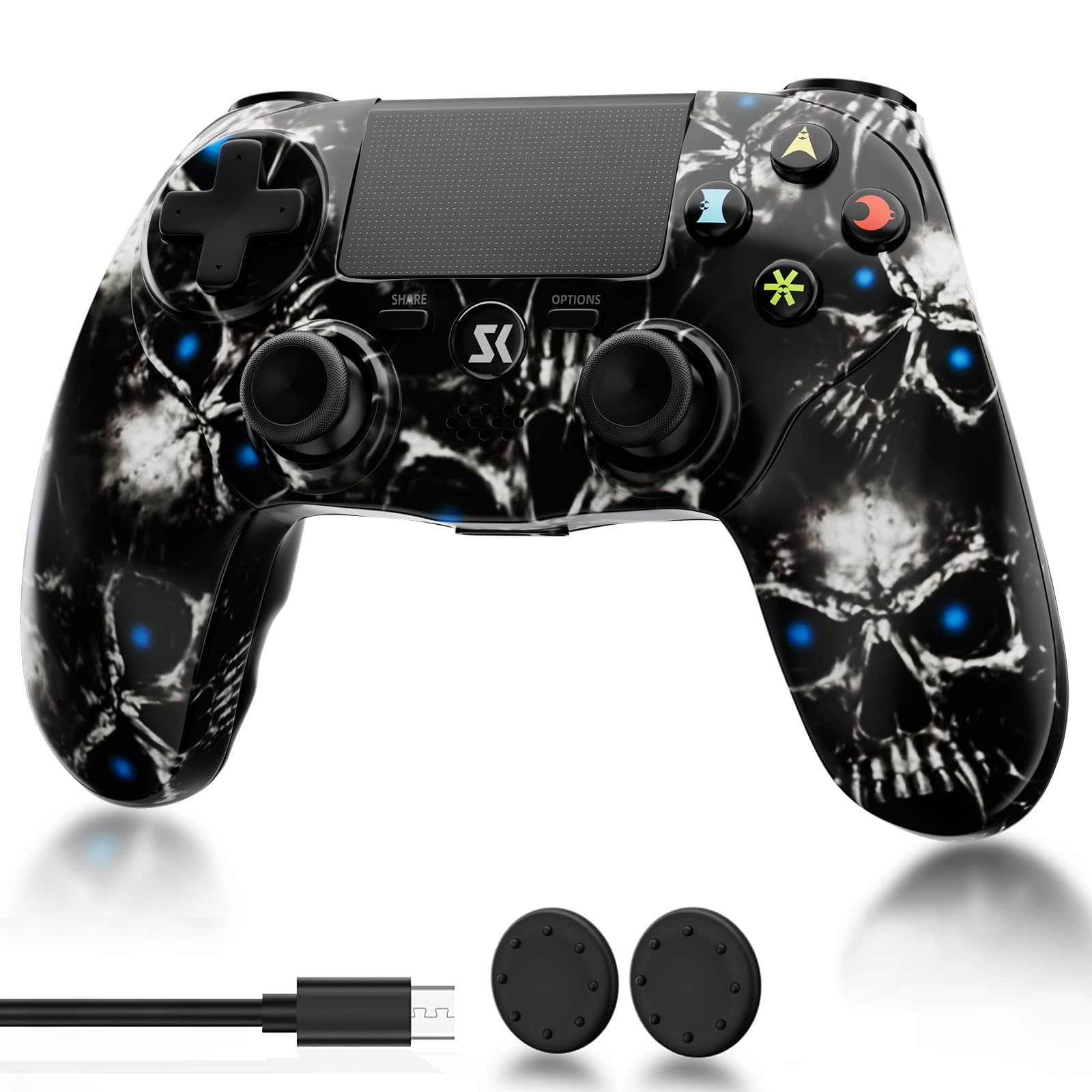 ISHAKO Wireless Controller for PS4, Compatible with PlayStation 4/Slim/Pro, with 6-Axis Motion Sensor/Dual Vibration Feedback/Sp