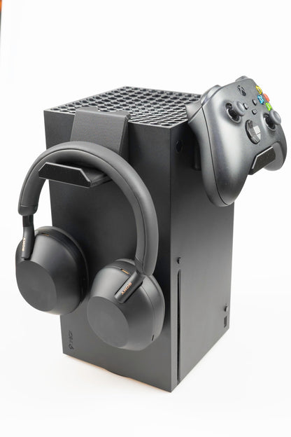 Xbox Series X Controller and Headset Holder - Side-Mounted Stand, Easy Installation, Black