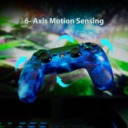 CHENGDAO Wireless Controller for PS4 - RoyaBlue Style, Double Shock, Touch Pad, Audio Function, Compatible with PS4/Pro/Slim/PC
