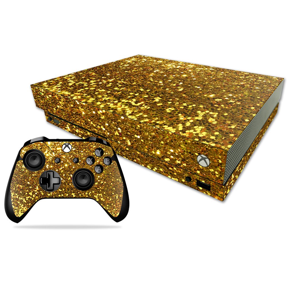 MIGHTY SKINS Xbox One X Skin - Gold Dazzle Vinyl Decal Wrap, Durable & Protective, Easy Apply/Remove, Model MIXBONXCMB-Gold Dazzle