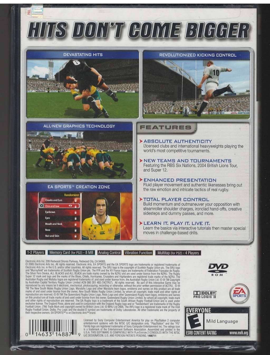 Electronic Arts EASports Rugby 2005 for PlayStation 2 - Model 14633148879