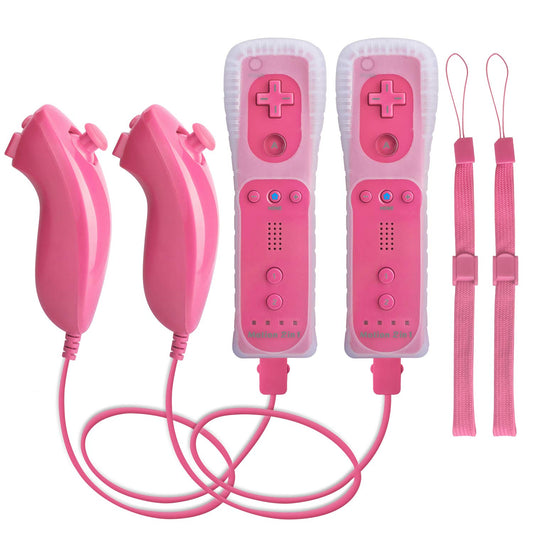 TechKen Wii Controller Replacement - 2 Pack, Compatible with Nintendo Wii/Wii U, 2 Pinks