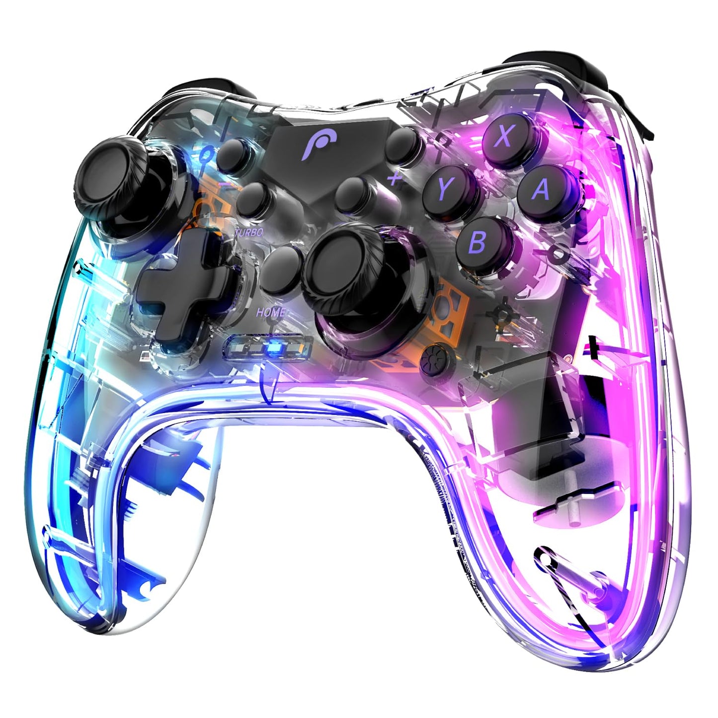 Fosmon Wireless Bluetooth Gaming Controller for Switch 2/1/Lite/OLED  Android/iOS/PC/Steam/Apple Arcade MFi Games  Pro Controller with RGB Lights (14 Color)  4 Level Vibration  6-Axis Gyro  Turbo