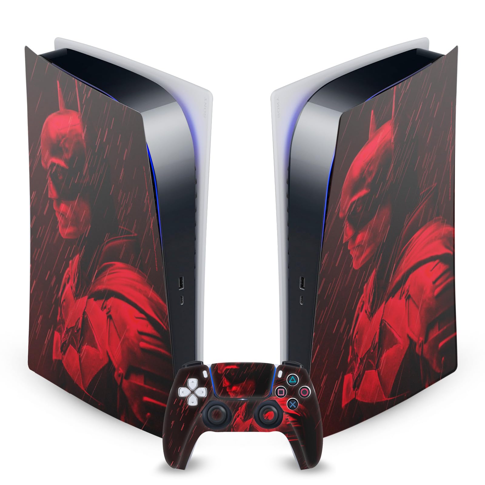 Head Case Designs Officially Licensed The Batman Rain Neo-Noir and Posters Vinyl Faceplate Gaming Skin Decal Compatible With Sony PlayStation 5 PS5 Digital Edition Console and DualSense Controller