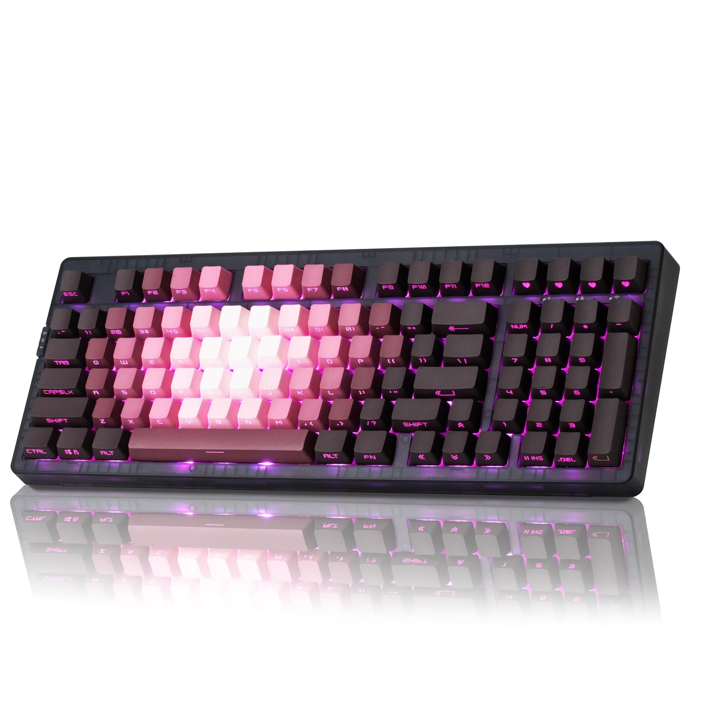 ZORNHER ZH980 Mechanical Keyboard Wireless 95% Pink Creamy Keyboard with Number Pad Lighted Up PBT Keycaps Gaming Keyboard with Number Pad Creamy Sounding Linear Switches Full Size