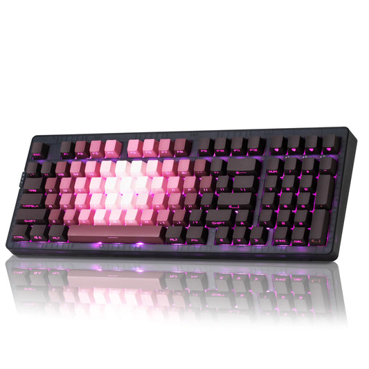 ZORNHER ZH980 Mechanical Keyboard Wireless 95% Pink Creamy Keyboard with Number Pad Lighted Up PBT Keycaps Gaming Keyboard with Number Pad Creamy Sounding Linear Switches Full Size