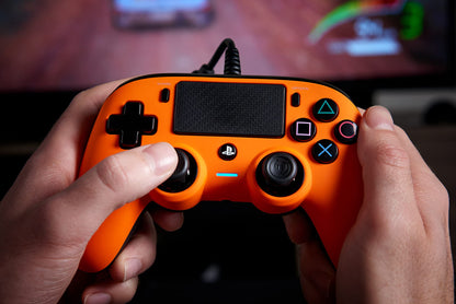 Nacon Wired Compact Controller for PS4 - Official Licensed Product, Orange Color, Model PS4OFCPADORANGE
