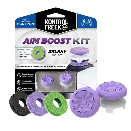 KontrolFreek Aim Boost Kit for PlayStation 5 (PS5) and PlayStation 4 (PS4) controller  Includes Performance Thumbsticks and Precision Rings  galaxy Edition