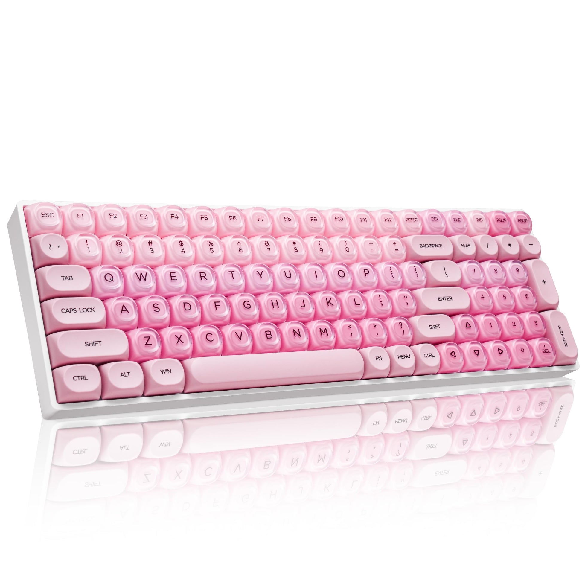 ZORNHER ZH100 Foundation Mechanical Kevboard Pink Creamy Kevboard with Number Pad Girly Keyboard Full Size Gaming Keyboard Cute Jelly MOA Profile Creamy Sounding Linear Switches