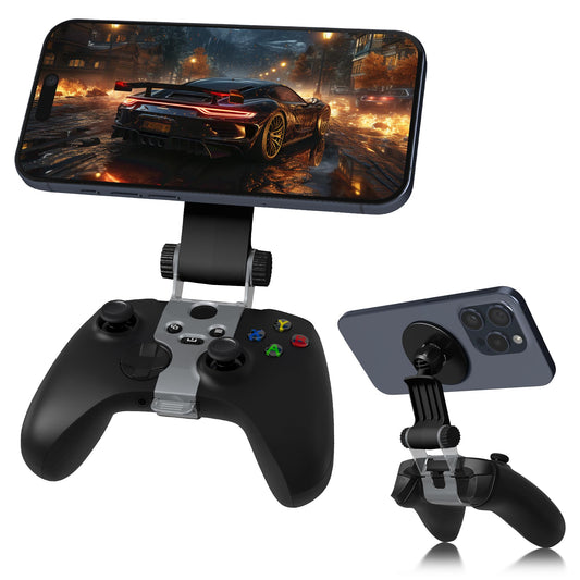 (1 Set) Orzero Magnetic Controller Phone Mount Clip for X box Series X/S  X box One/One S/One X  Adjustable Mag-Safe holder Accessories for iPhone and Android Phones Remote Stream Gaming (Black)