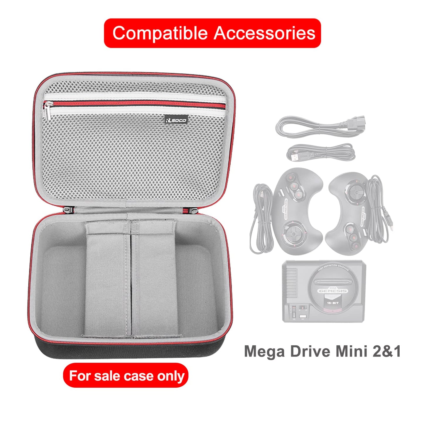 RLSOCO Carrying Case for Sega Genesis Mini 2/Genesis Mini - Black, Model: Genesis Mini 1 Gen