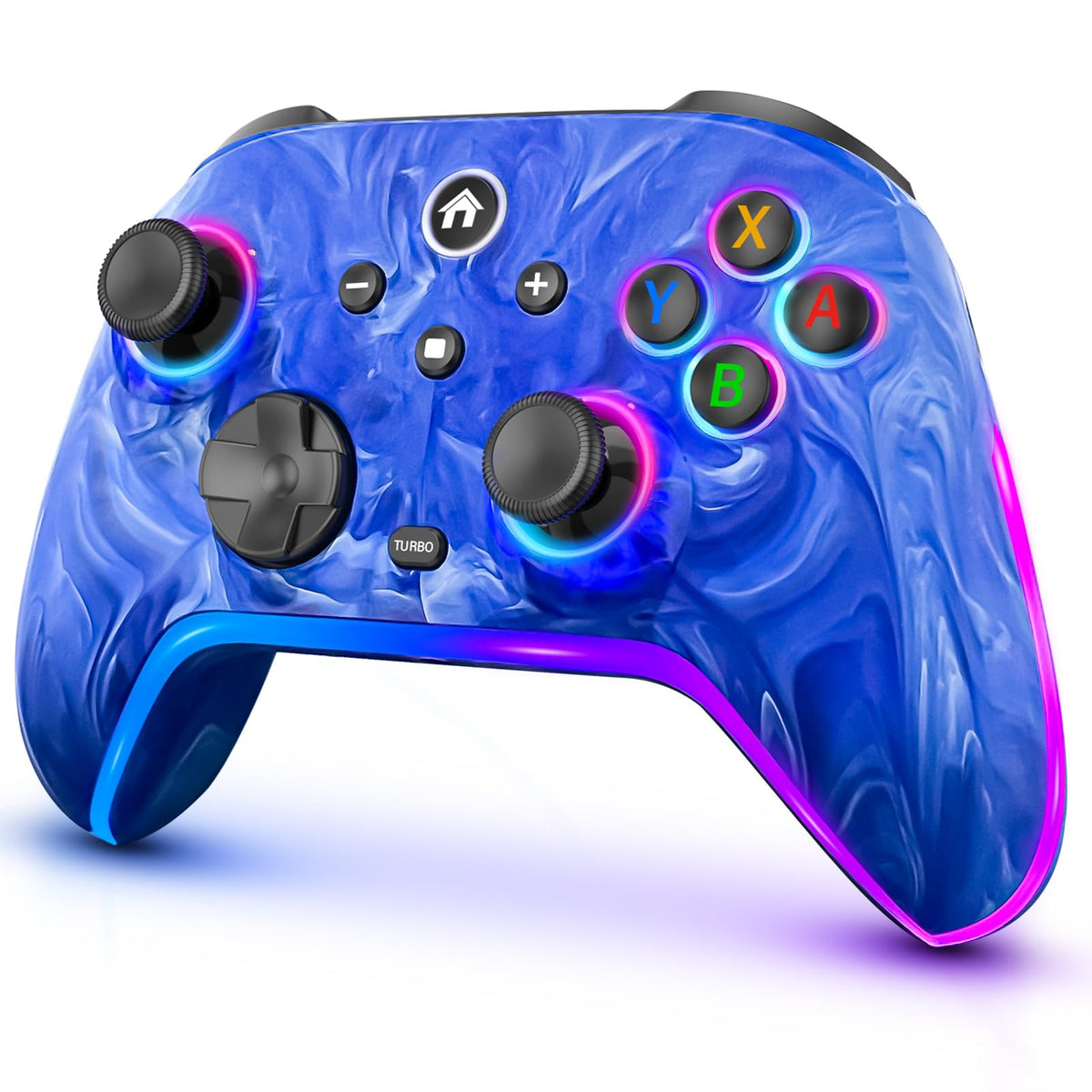 Wireless Switch Controllers for Nitendo Switch/OLED/Lite  1200mAh Switch Pro Controller with 10 Color Light Modes  Rechargeable Switch Turbo Control with Vibration  Turbo  Wake Up  6-Axis Gyro