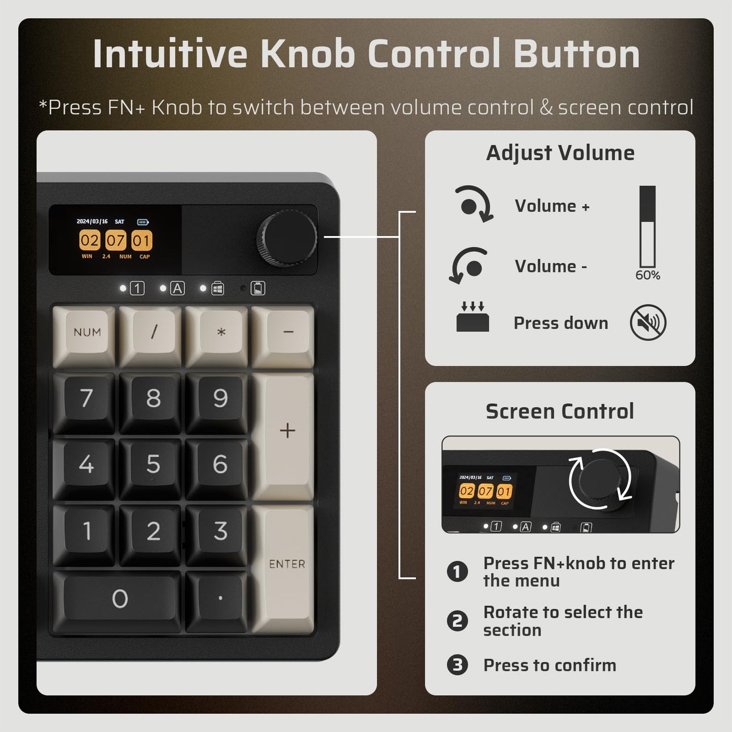 LTC NB-1041 Pro Wireless Mechanical Keyboard, 2.4GHz/BT/USB-C, RGB, Red Switch, Eclipse Black, Hot Swappable, 104 Keys