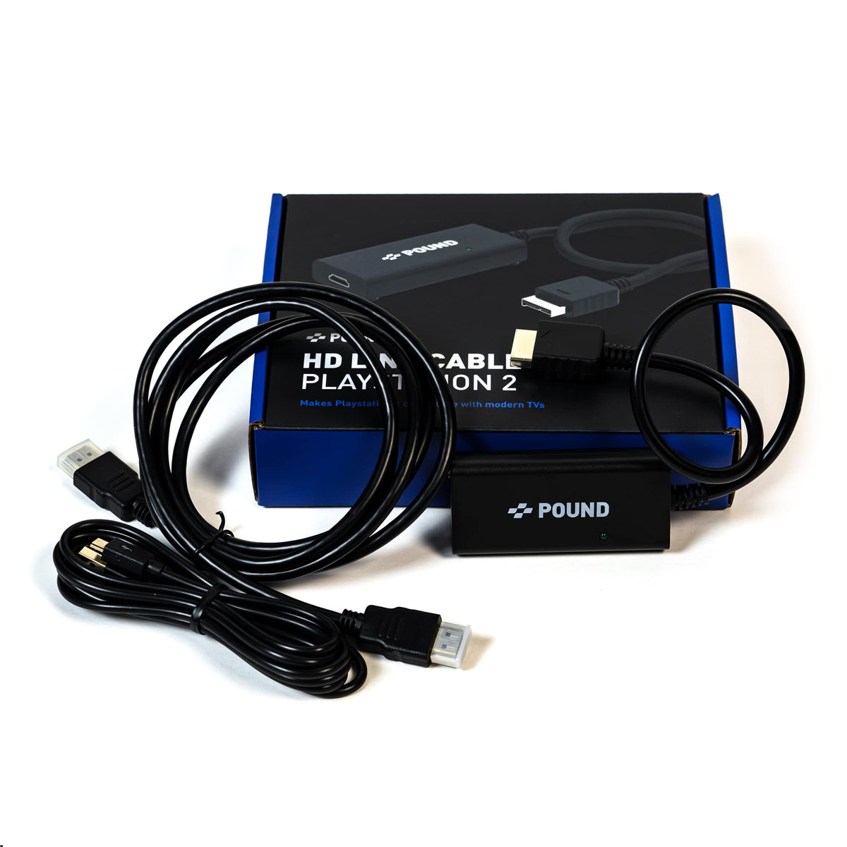 POUND HDMI HD Link Cable - Compatible with PS1 and PS2 - HDMI Cable with RGB Display  720p Resolution  Plus Micro USB Cable for Power