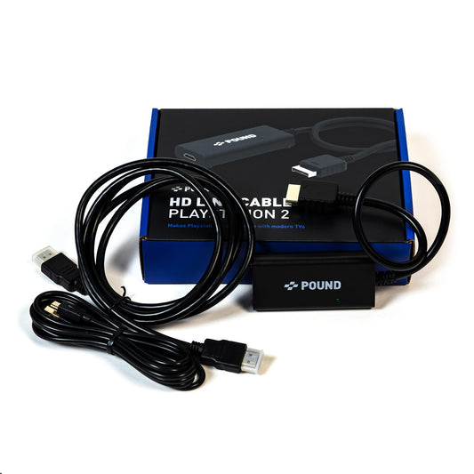 POUND HDMI HD Link Cable - Compatible with PS1 and PS2 - HDMI Cable with RGB Display  720p Resolution  Plus Micro USB Cable for Power