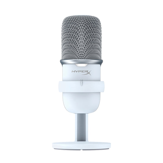 HyperX SoloCast USB Condenser Gaming Microphone - 24 Bit, Cardioid, Tap-to-Mute, PC/PS4/Mac, White, Model 519T2AA