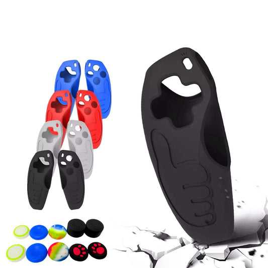 Asokex PS5 Controller Skin - Silicone Grip Cover with 10 Thumb Caps, M Type-Transparent, Model ps5-10cap-00011