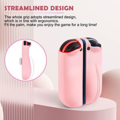 DLseego Switch Protective Case - Soft TPU, Shockproof, Scratch Resistant, Pink Rabbit Design with Bunny & Cat Paw Thumb Grips