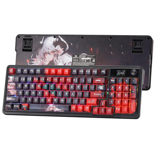 Redragon K719 PRO Wireless Gasket Gaming Keyboard w/Hype Screen & Knob  95 Keys Mechanical Keyboard  Easy-Control 1.14 TFT Info Display  5-Layer Noise Dampening  Custom Linear Switch  Anime Edition