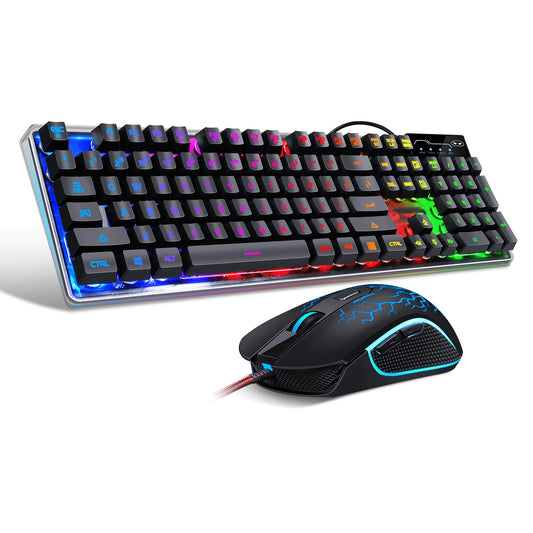 MageGee K1 Gaming Keyboard and Mouse Combo, LED Rainbow Backlit, 104 Keys, Black for PC/Laptop