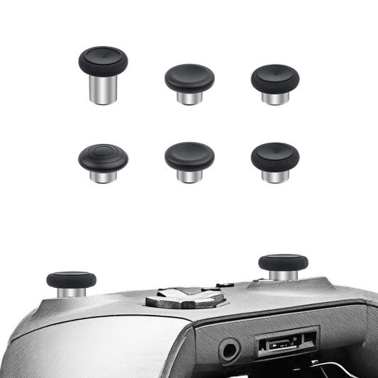 Mcbazel Metal Thumbsticks Replacement for fine design Series 2  6 in 1 Metal Custom Button Set fit for Xbox One fine design Series 2 Controller - Black