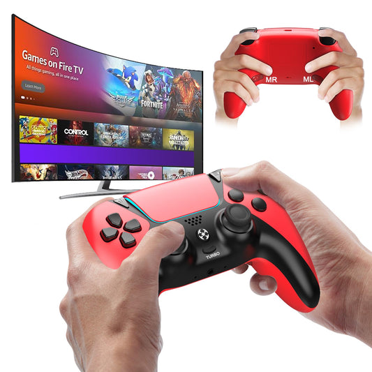 UGAME Replacement for Luna Controller  Ymir Wireless Controller for Fire TV with 2 Back Paddles Macro Turbo 1200 mAh Battery  Made for Luna PS4 PC  ldeal for Christmas  Red