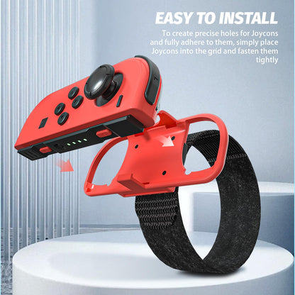 ECHZOVE Just Dance Wrist Strap for Nintendo Switch - Adjustable 3.15-7.5" Band for Kids, RedBlue - Compatible with Just Dance 2025/2024/2023