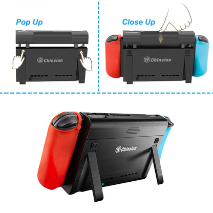 ID CHINSION 10000mAh Battery Pack for Nintendo Switch & OLED, Portable Charger Case, Black, Model CP-B-007