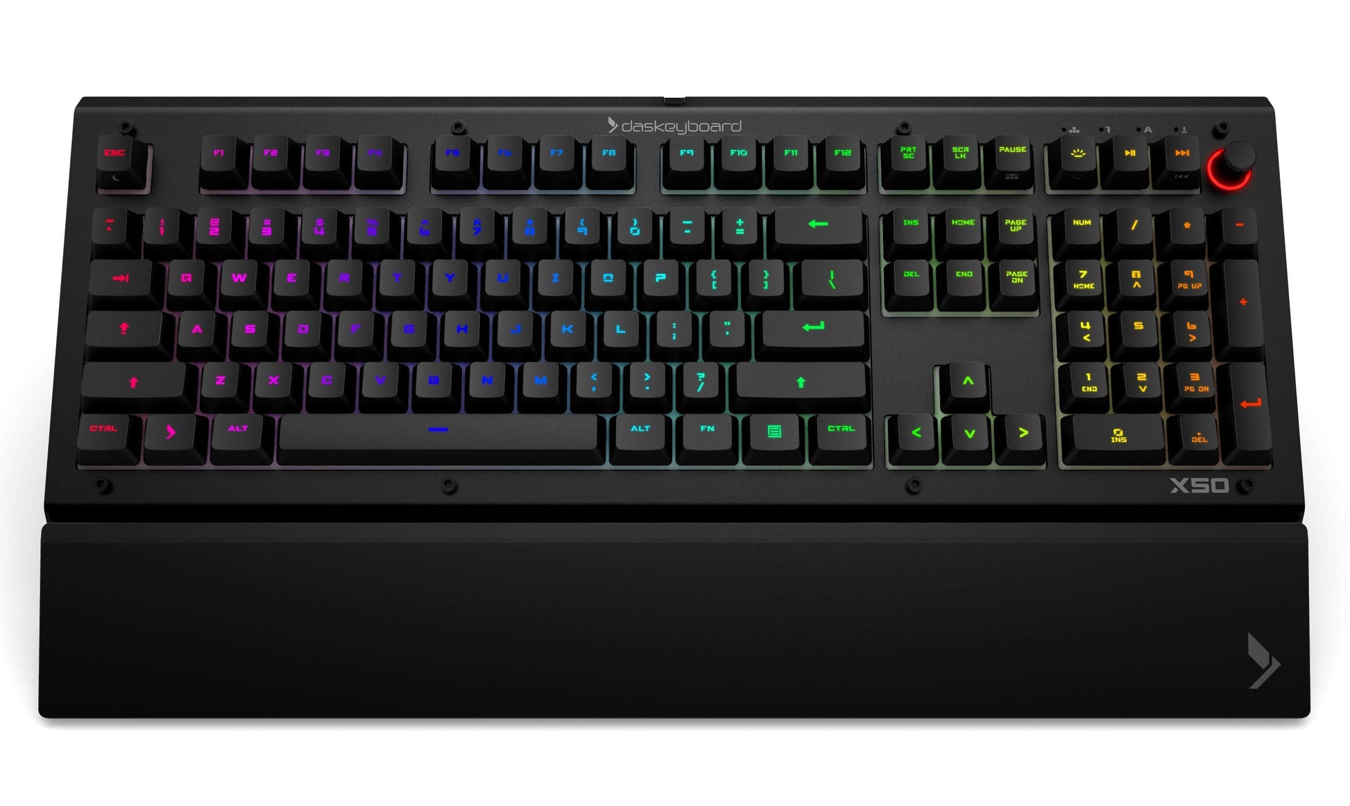 Das Keyboard X50Q RGB Mechanical Keyboard - Soft Tactile Switch, Aluminum, 104 Keys, Black, Model DKGKX50P0GZS0USX