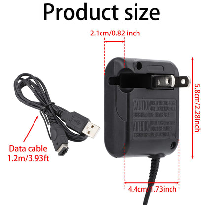 BTFO Gameboy Advance SP Charger Kit - Black Portable Wall Charger & Data Cable for DS/GBA SP Systems, Model G29112